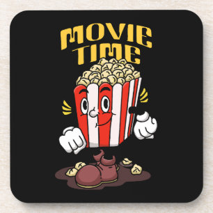 Popcorn Mascot Cartoon Coaster