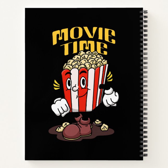 Popcorn Mascot Cartoon Notebook (Back)