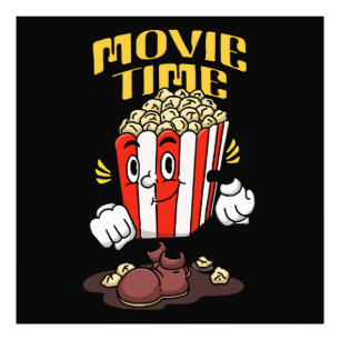 Popcorn Mascot Cartoon Photo Print