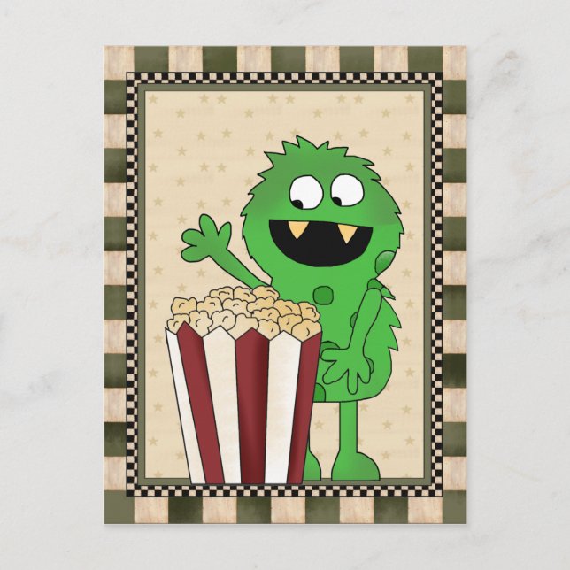 Popcorn Monster add words postcard (Front)
