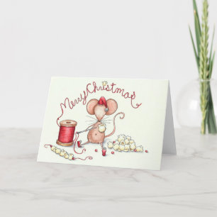 Popcorn Mouse Holiday Card