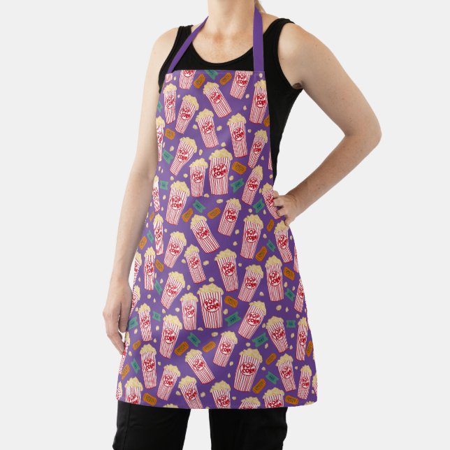 Popcorn Movie Night Cinema TV Film Unique Colourfu Apron (Insitu)