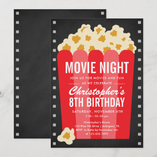Popcorn Movie Nuit Anniversaire Invitation de fête