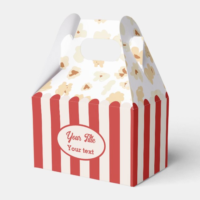 Popcorn Movie Party Birthday Party Theme Favor Box (Front Side)