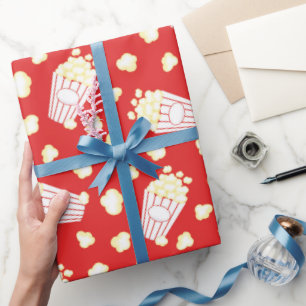 Popcorn Movie pattern wrapping paper