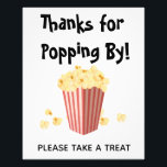 Popcorn Movie Wedding Shower Treat Sign<br><div class="desc">Thanks for popping by! Customize the wording as you wish! Great for baby showers,  bridal showers,  weddings or home movie theatre rooms!</div>