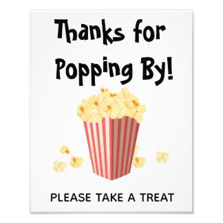 Popcorn Movie Wedding Shower Treat Sign