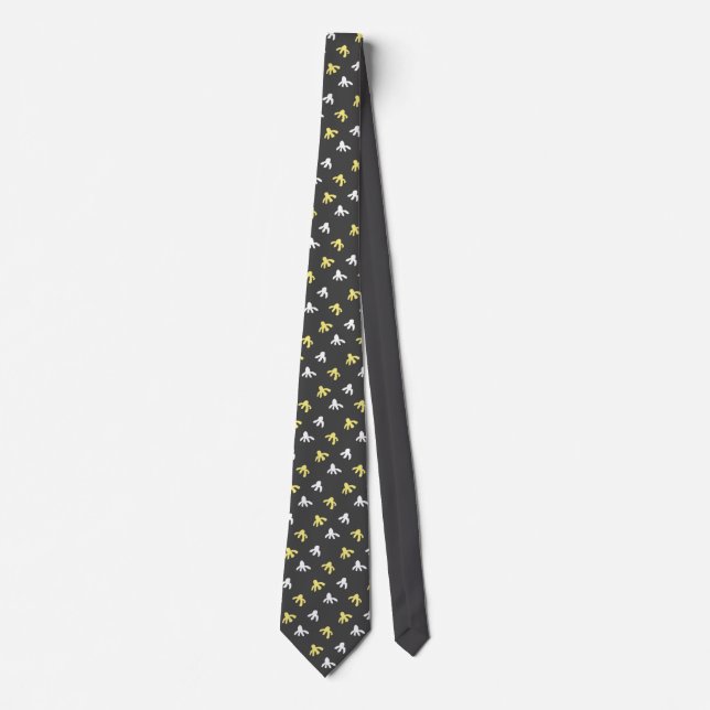 Popcorn Neck Tie (Dark Grey & Butter Yellow) (Front)