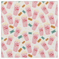 Popcorn Pattern Movie Night Theatre Fun White