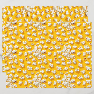 Popcorn Pattern Yellow Background Scrapbook Paper