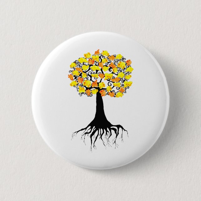Popcorn Popping on the Apricot Tree 2 Inch Round Button (Front)