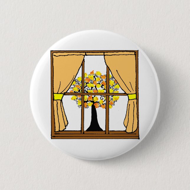 Popcorn Popping on the Apricot Tree 2 Inch Round Button (Front)