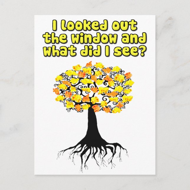 Popcorn Popping On The Apricot Tree Postcard (Front)