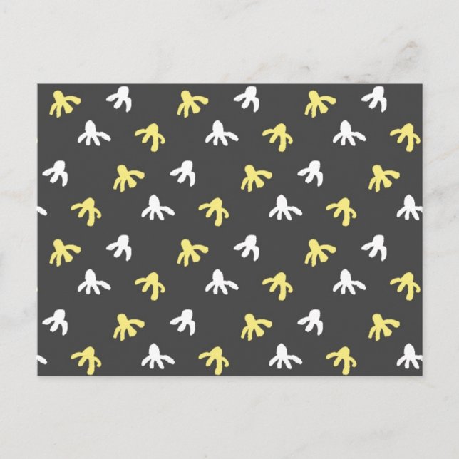 Popcorn Postcard (Dark Grey & Butter Yellow) (Front)