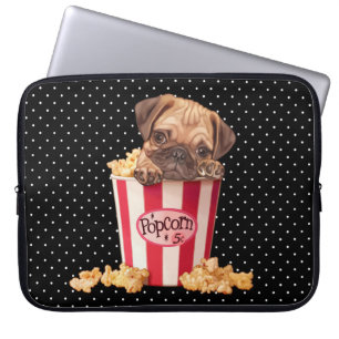 Popcorn Pug Laptop Sleeve