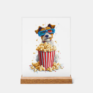 Popcorn Pup � Movie Night Dog Acrylic Sign