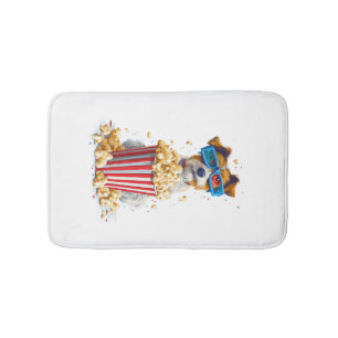 Popcorn Pup � Movie Night Dog Bath Mat