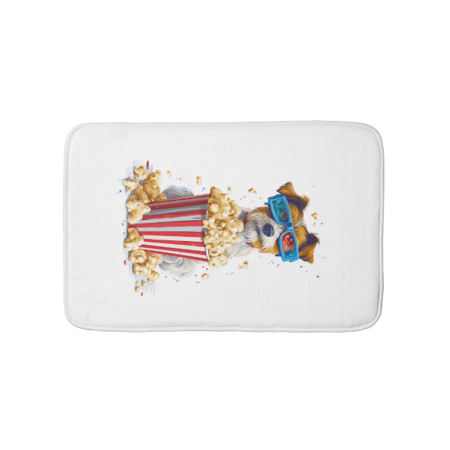 Popcorn Pup � Movie Night Dog Bath Mat (Front)