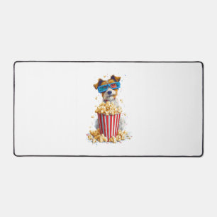 Popcorn Pup � Movie Night Dog Desk Mat
