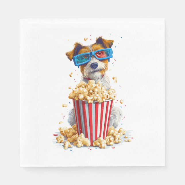 Popcorn Pup � Movie Night Dog Napkin (Front)