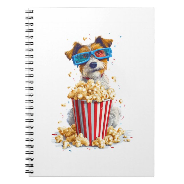 Popcorn Pup � Movie Night Dog Notebook (Front)