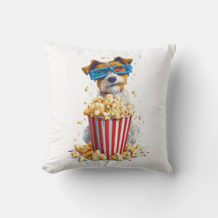 Popcorn Pup � Movie Night Dog Throw Pillow