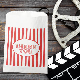 Popcorn Red and White Striped Movie Theme Party  Favour Bag