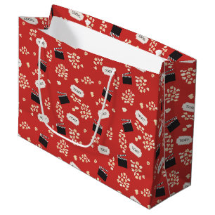 Popcorn Retro Movie Cinema  Large Gift Bag