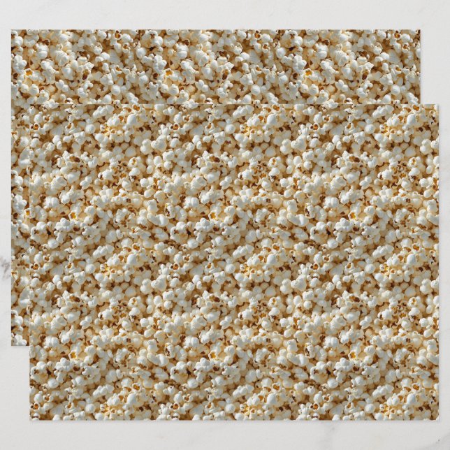 Popcorn Seamless Pattern Scrapbook Paper (Front/Back)