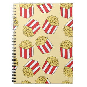Popcorn seamless pattern. Vintage hand drawn illus Notebook