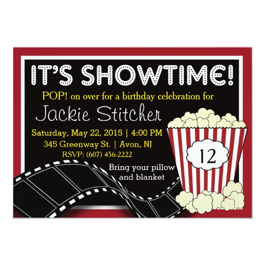 Popcorn "Showtime" Invitation
