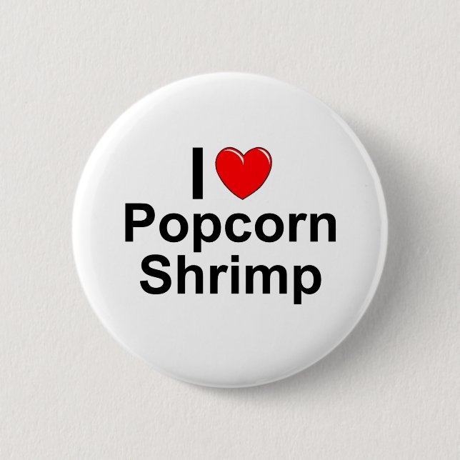 Popcorn Shrimp 2 Inch Round Button (Front)