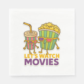 Popcorn & Soda Duo – Movie Night Vibes Napkin