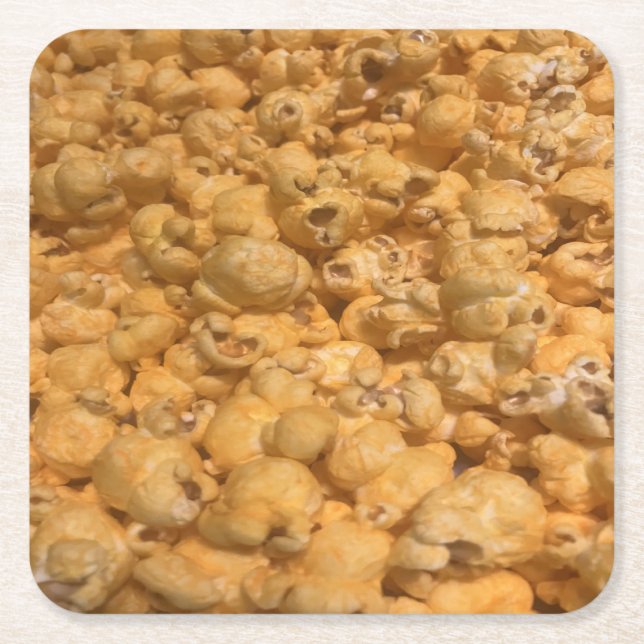 Popcorn Square Paper Coaster (Front)