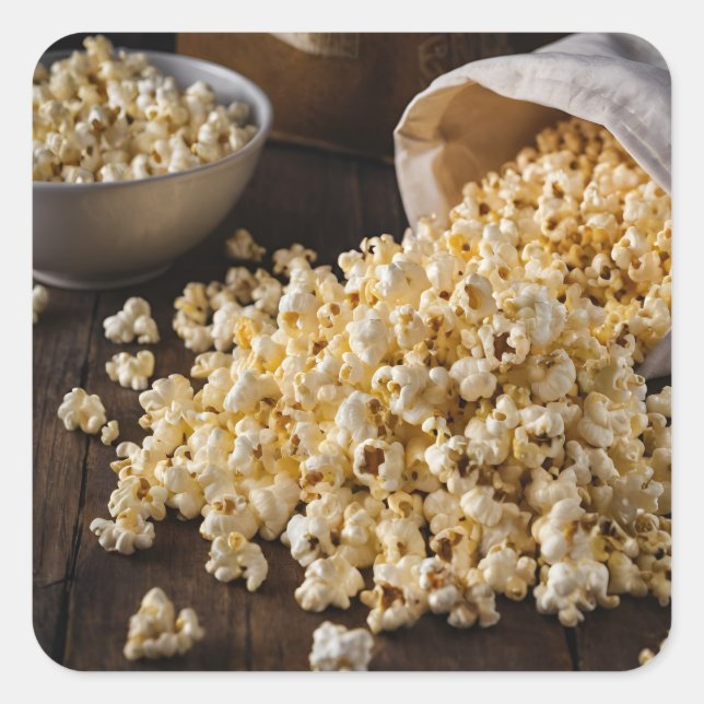 Popcorn Square Sticker (Front)