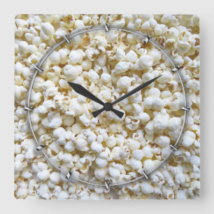 Popcorn Texture Photography Square Wall Clock