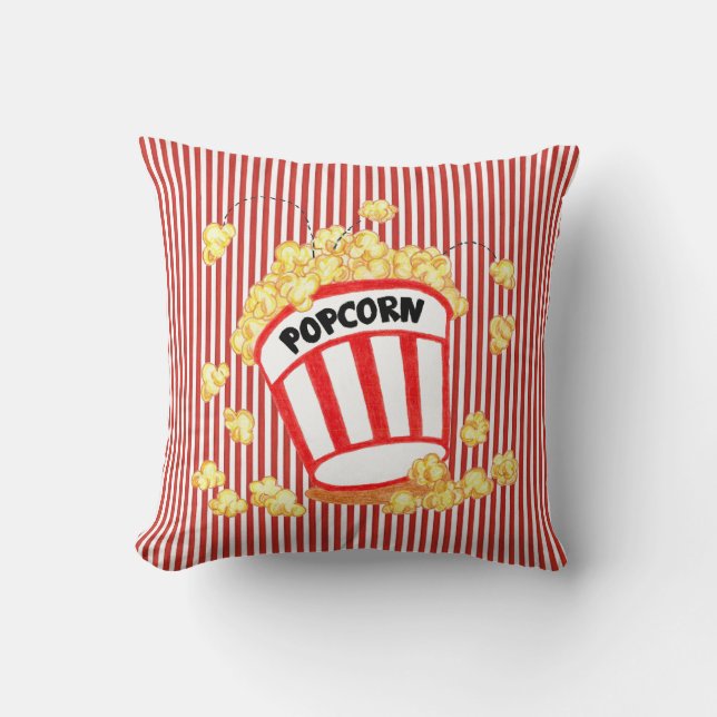 Popcorn Throw Pillow (Front)