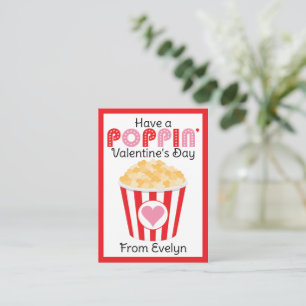 Popcorn Valentine   Popcorn Classroom Valentine Card