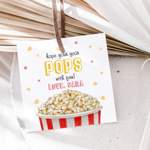 Popcorn Welcome Back to School Square Favour Tags