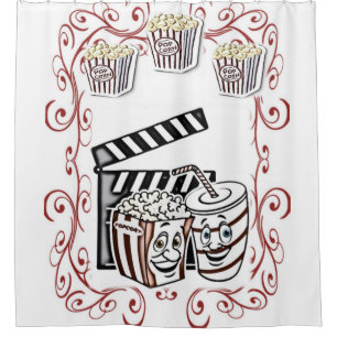 Popcorn white kernel children's showercurtain