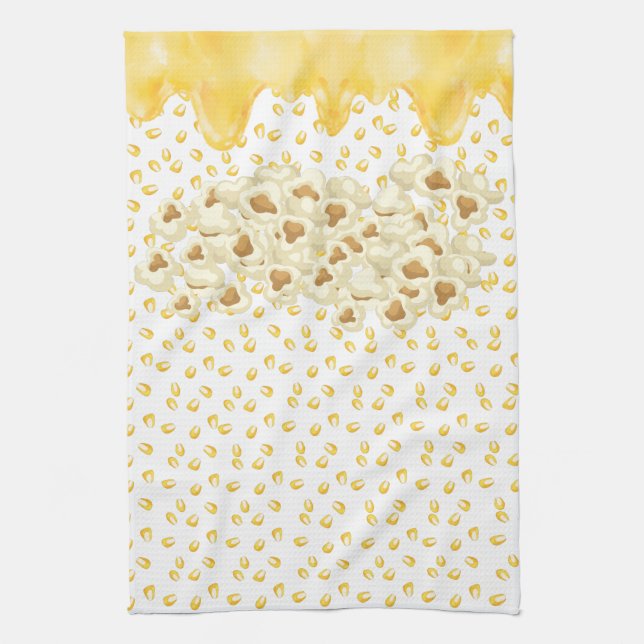 Popcorn with Melted Butter Kitchen Towel (Vertical)