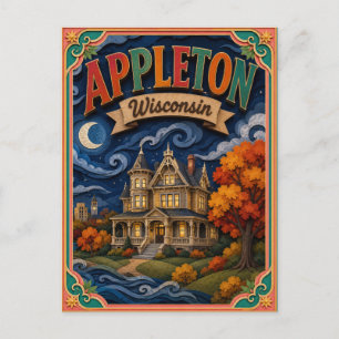 PopCut States Appleton Wisconsin Paper Art Postcard