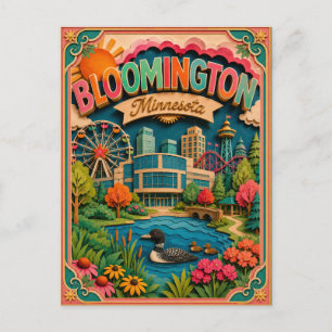 PopCut States Bloomington Minnesota Paper Art Postcard