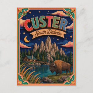 PopCut States Custer South Dakota Paper Art Postcard