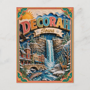 PopCut States Decorah Iowa Paper Art Postcard