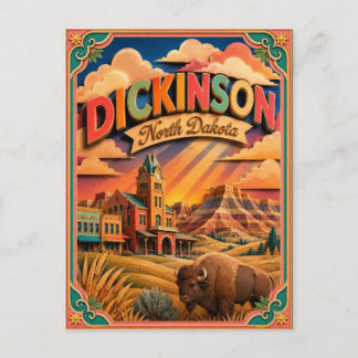 PopCut States Dickinson North Dakota Paper Art Postcard