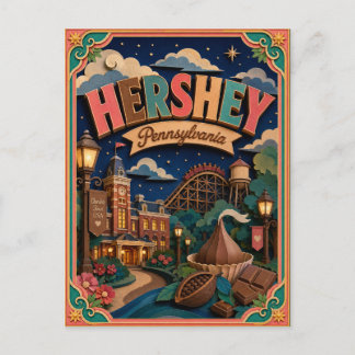 PopCut States Hershey Pennsylvania Paper Art Postcard
