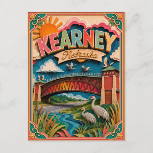 PopCut States Kearney Nebraska Paper Art Postcard