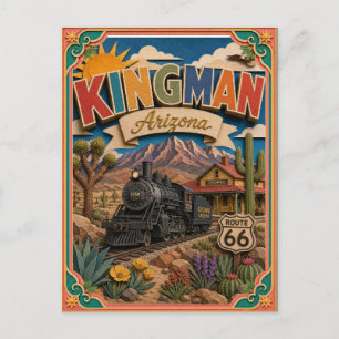 PopCut States Kingman Arizona Paper Art Postcard