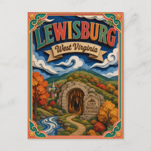 PopCut States Lewisburg West Virginia Paper Art Postcard